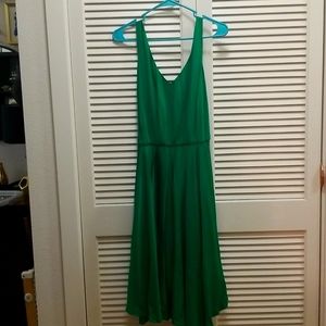 Kelly green full-skirted dress